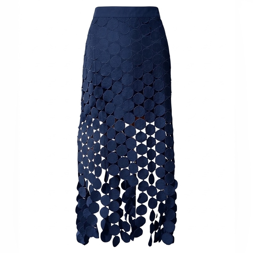 Cicy Bell Fun and Flirty Navy Blue Women's Midi Skirt Size Large NWT - Picture 3 of 11